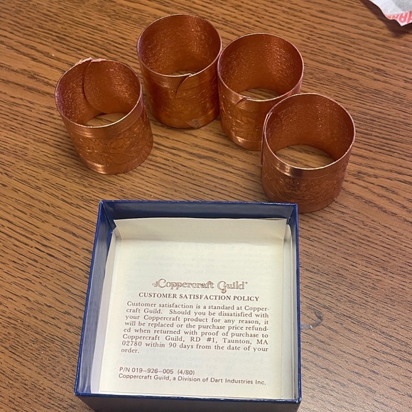 Coppercraft Guild Napkin Rings Set